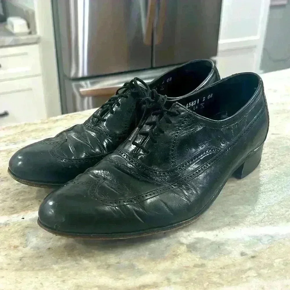 Florsheim Black Leather Round Toe Oxford Dress Shoe 8.5D
